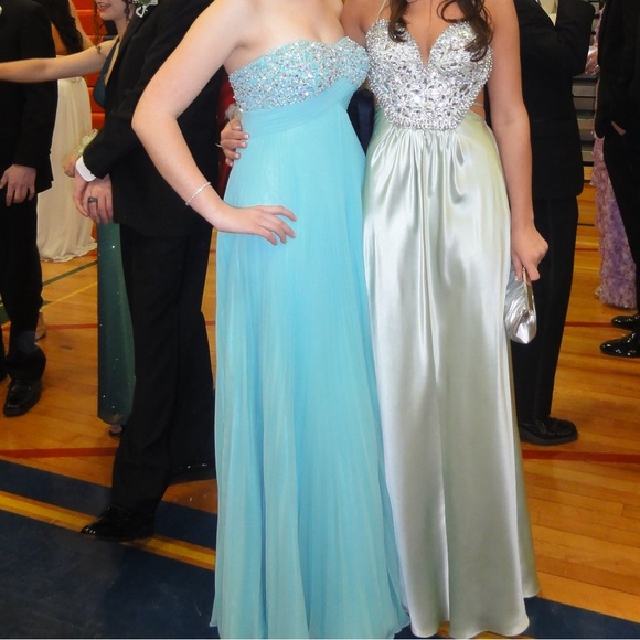 Mignon Crystal Mint Green Prom Dress - Picture 14 of 15